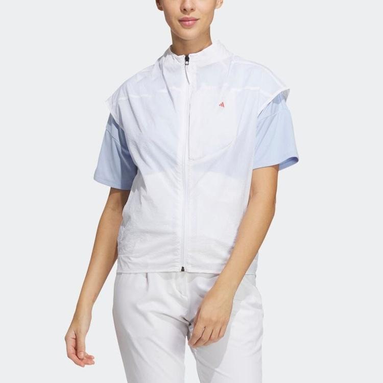 (WMNS) Adidas Lightweight Full-Zip Wind Vest Asia Sizing 'White' Women's HT0020