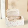 Travel Hair Dryer Bag Quilted Hair Dryer Pouch with Hook Portable Padded Hair Tools Organizer