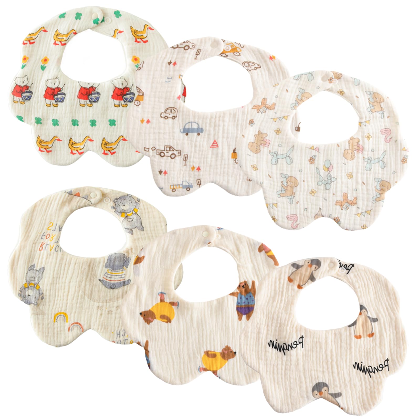 

GoUseGo Baby Set of for Boys and Flower Petal Gauze Baby Feeding Bibs for and 3 Years Soft Absorbent and Perfect for and Preschool Newborn Gift Bibs,