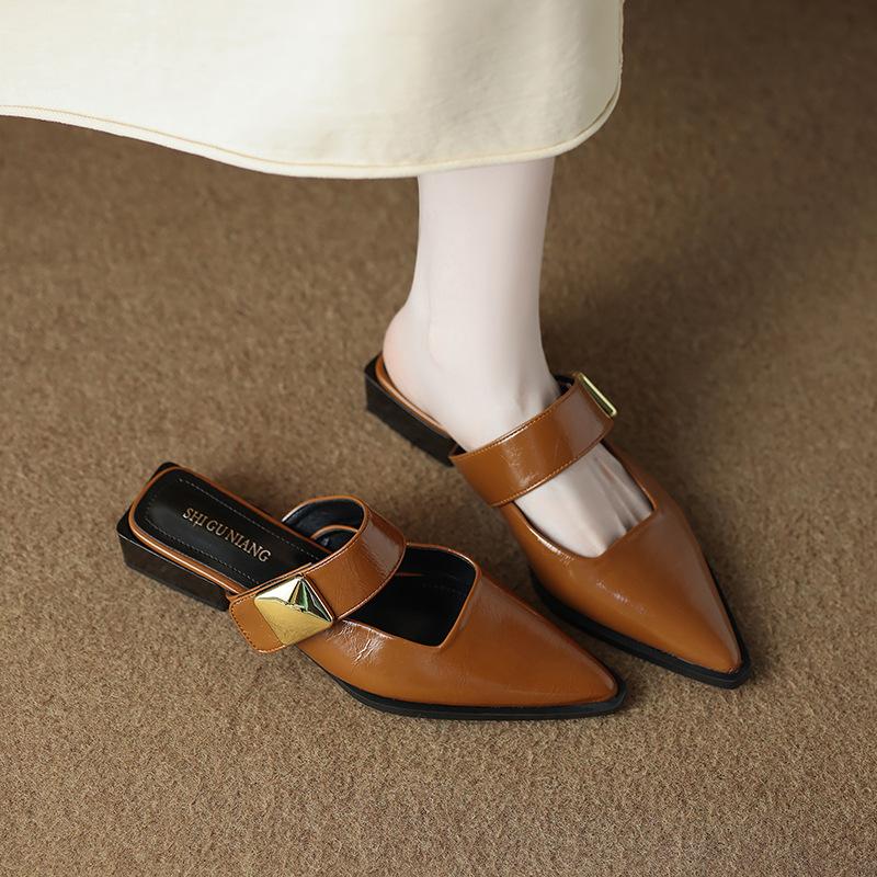 73598-17 High-end Inner Height-increasing Sandals Temperament New Bag Head Shoes Women's Summer Low-heeled Versatile Slippers