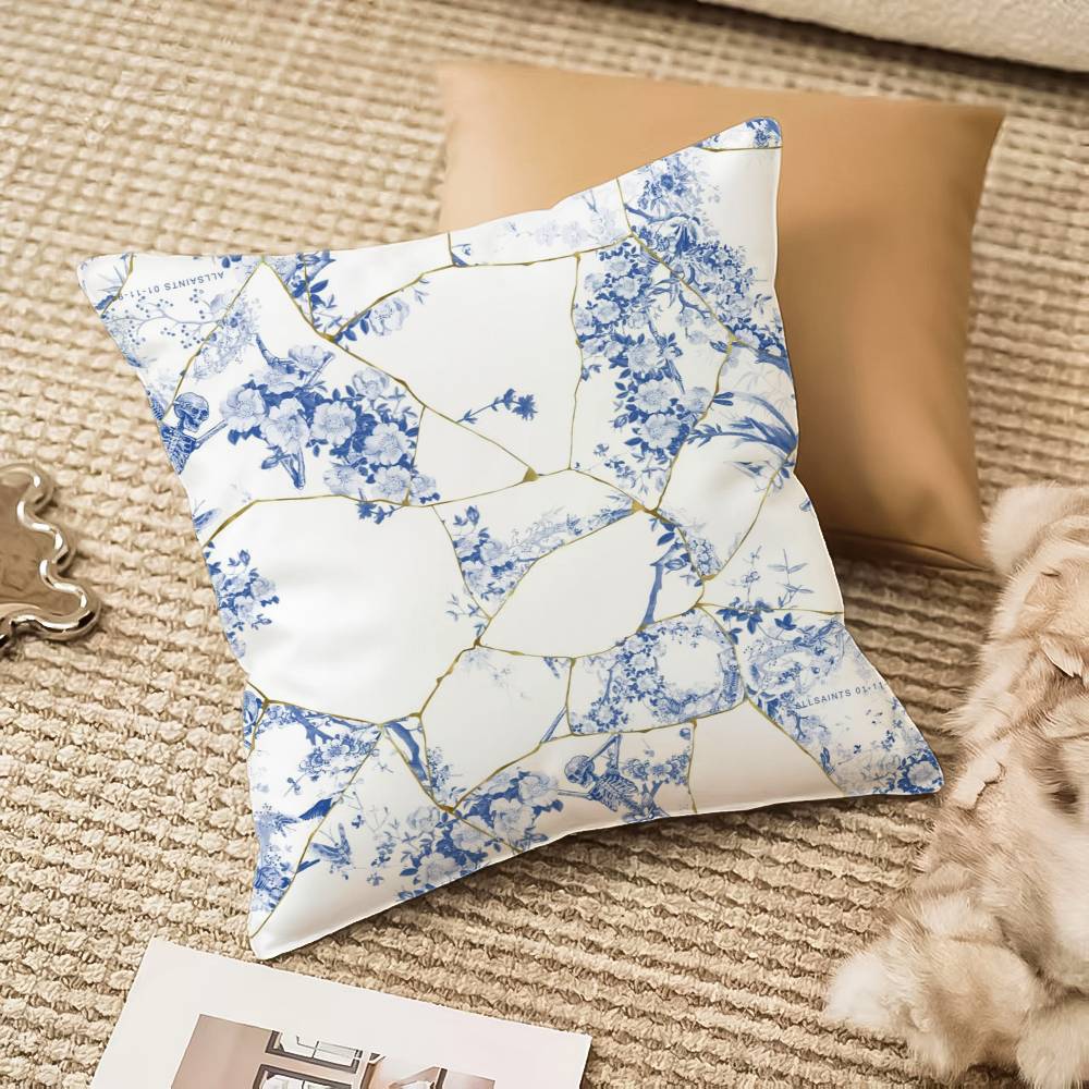 Klassischer A-Allsaints Blumen-Kissenbezug Milbenschutz Verdeckter Reißverschluss Sofa Bett