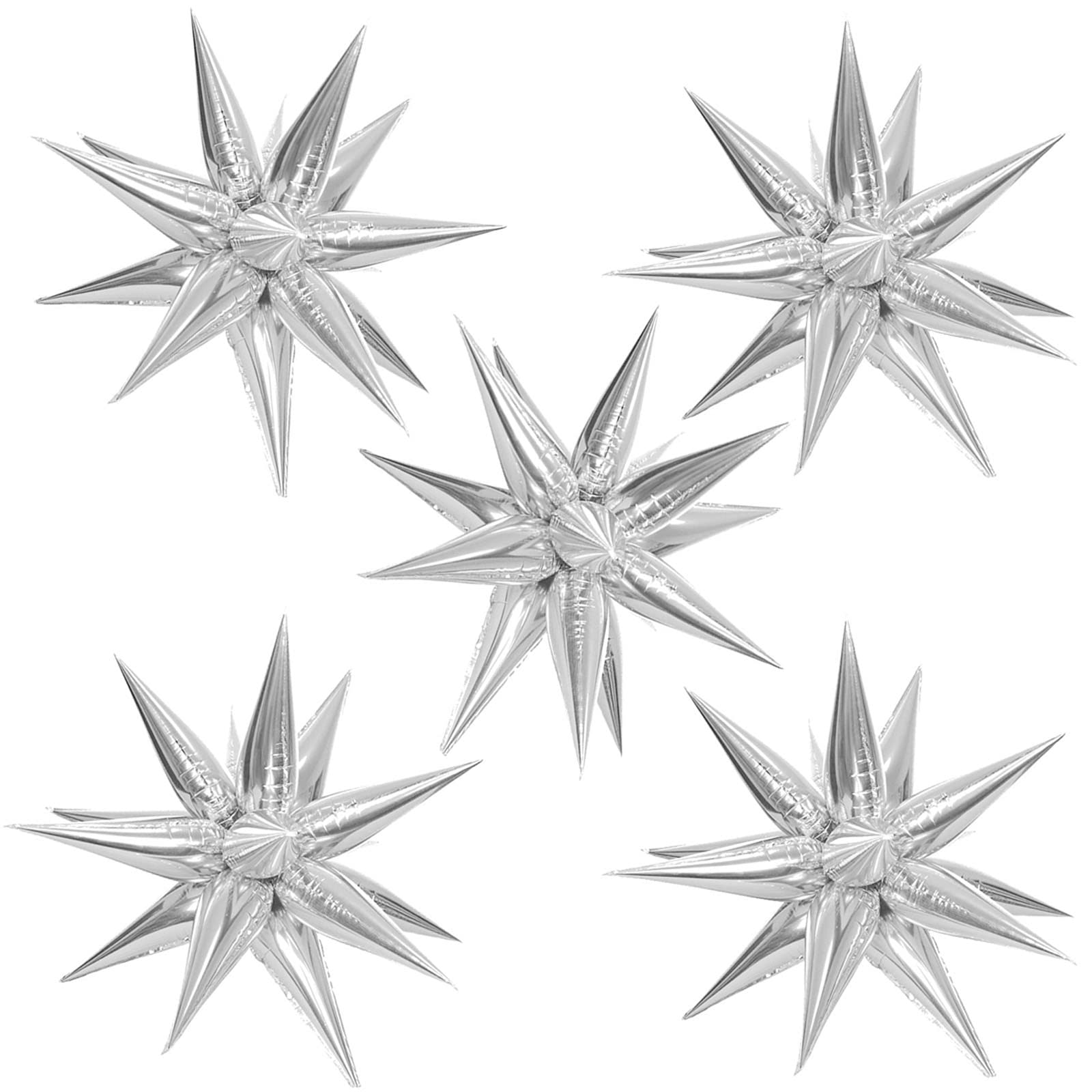 

6PCS Gold Explosion Star Balloon Point Metallic Spike Foil Balloon 26inch,assemble needed