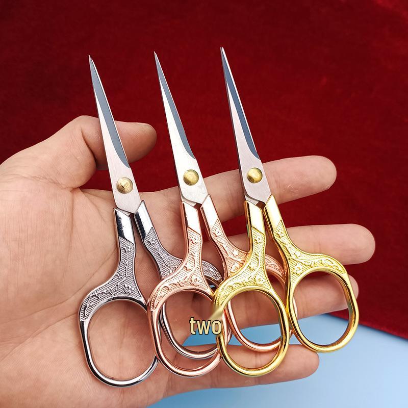 Plum Blossom Stainless Steel Retro Scissors for Paper-cutting and Embroidery
