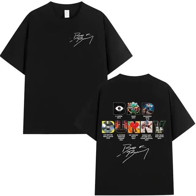 S-XXXL Men Women Singer Rapper Super Star Bad Bunny Printing Tops Adults Unisex Plus Size Short Sleeves Round Neck T-shirt