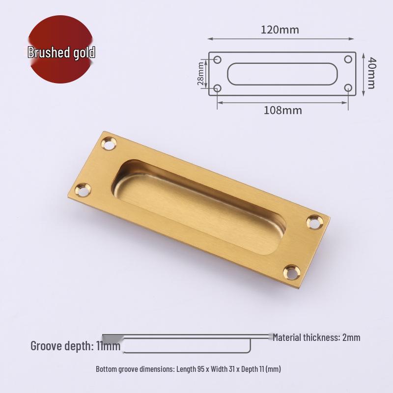 Stainless Steel Recessed Pull Handle for Sliding & Cabinet Doors