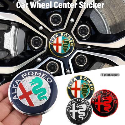 2026 Horké Alfa Romeo 4ks 56mm Středová krytka kola Znak náboje Nálepka Znak Auto doplňky Pro Alfa Romeo 4C 159 166 Giulia 1