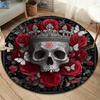 Sheep Skull Round Area Rug,Carpet Rug for Living Room Bedroom Sofa Playroom Decor,Non-slip Floor Mat