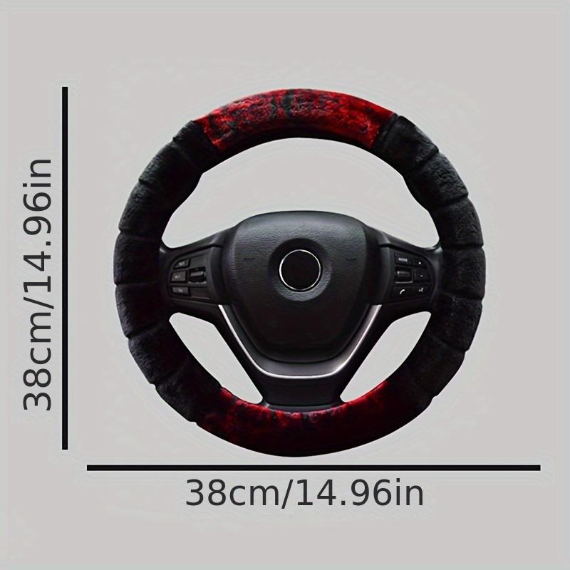 D-Type O-Type Winter Warm Steering Wheel Cover Short Plush Non-Slip Car Steering Wheel Cover for Cold Weather