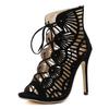 Gladiator Roman Summer Sandals Cross-tied Boots Women New Sexy Hollow Peep Toe High Heels Shoes Woman Stiletto 2025 Jkm