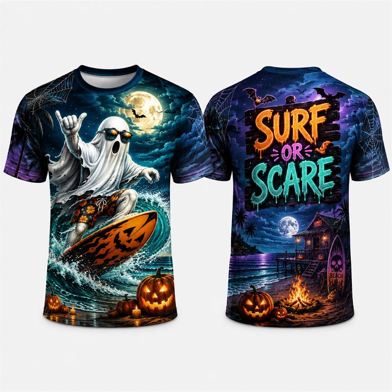 Halloween Pumpkin Graphic T-shirt Men 3D Print Short Sleeve Funny T-shirt Fashionable Comfortable Loose Casual Versatile Sports T-shirt