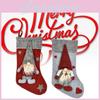 Unique Wholesale Christmas Decorations Red And Gray Faceless Santa Stockings Gift Bags