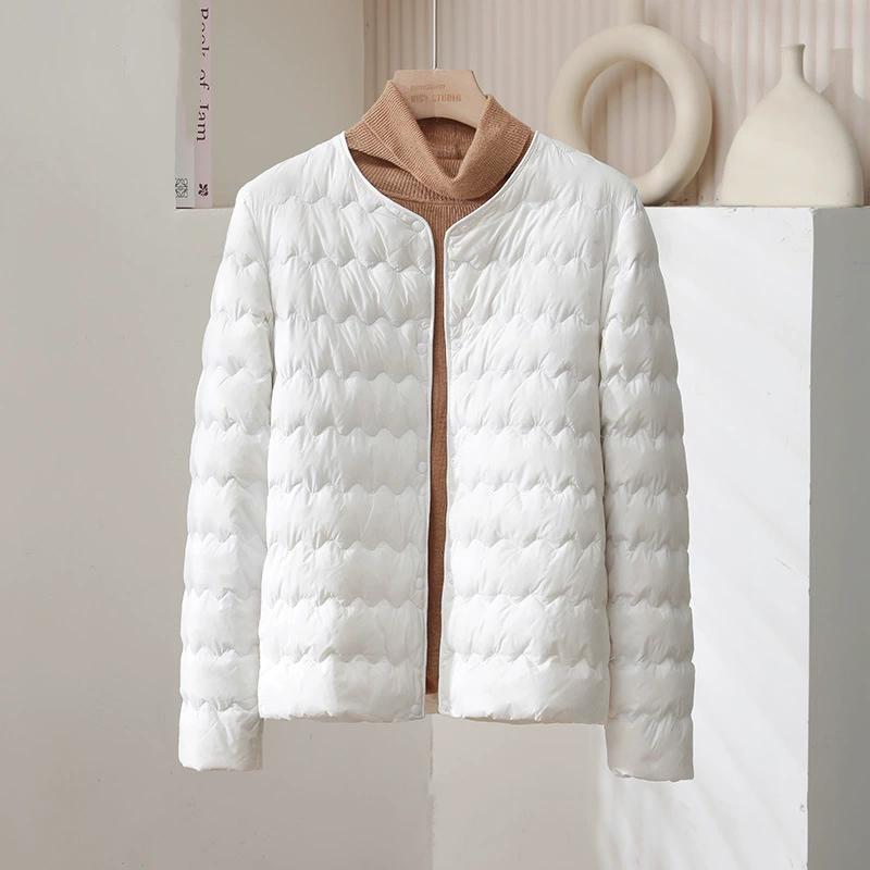 

Down Jacket Women Autumn Winter White Duck Down Coat Liner Ultralight Thin Portable Puffer Jacket Keep Short Coat XS