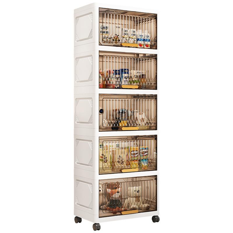 Household Folding Storage Cabinet Flip Large Capacity Bedroom Clothes Locker Multi-layer Installation-free