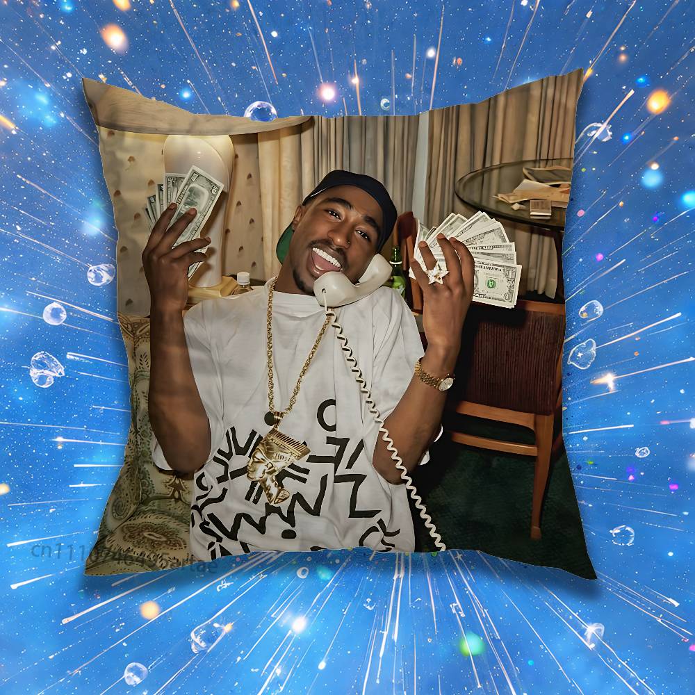 Rap Legend 2Pac Pillow Case Living Room Sofa Cushion Cover Suitable For Home Bedroom Room Decoration