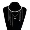 Unique Tassels Crucifix Necklace Simulated Pearls Adjustable Layering Chain Design Comfortable Lightweight Women’s Jewelry