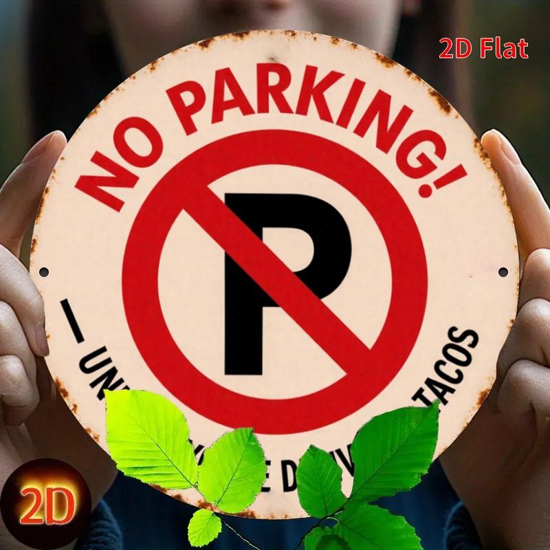 HD Tin Sign Funny No Parking Unless You Deliver Tacos Round Metal Wall Art Retro Outdoor Decor