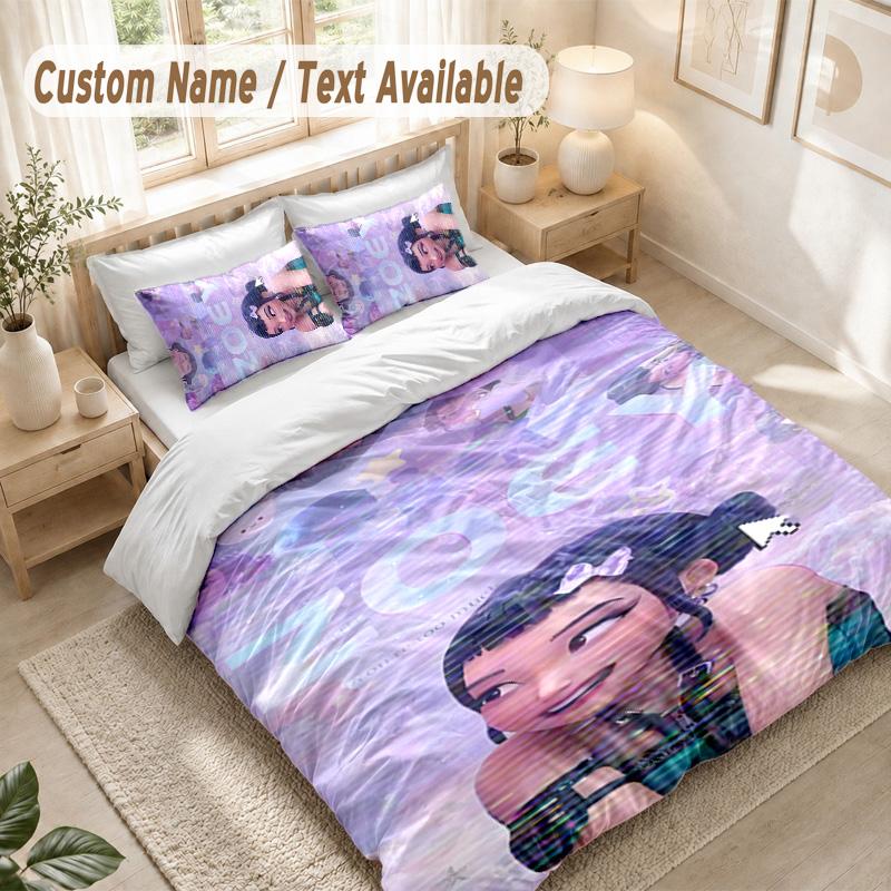 Zoey Bedding Set, 1 Duvet Cover & 2 Pillowcases Soft Comfortable Bedroom Home Textile Decor