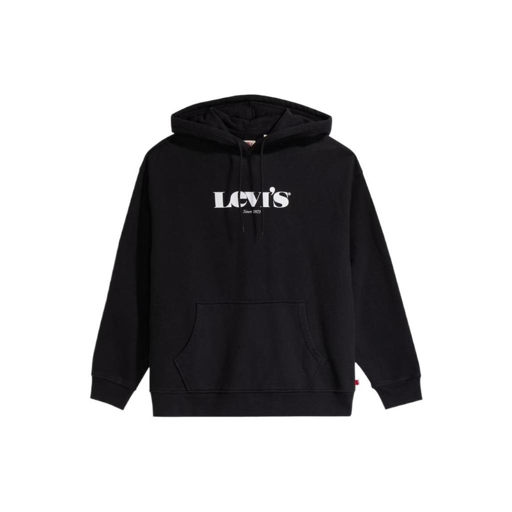 Levis Letter Print Loose Casual Hoodie Men hoodies Black 38479-0039