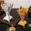 Elegant Alloy Frankincense Resin Burners Luxurious Incenses Holder with Intricate Carving for Living Room Decoration