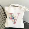 Canvas Bag Women's Travel and Leisure One Shoulder Handbag Pink Letter Large Capacity Gift White Canvas
