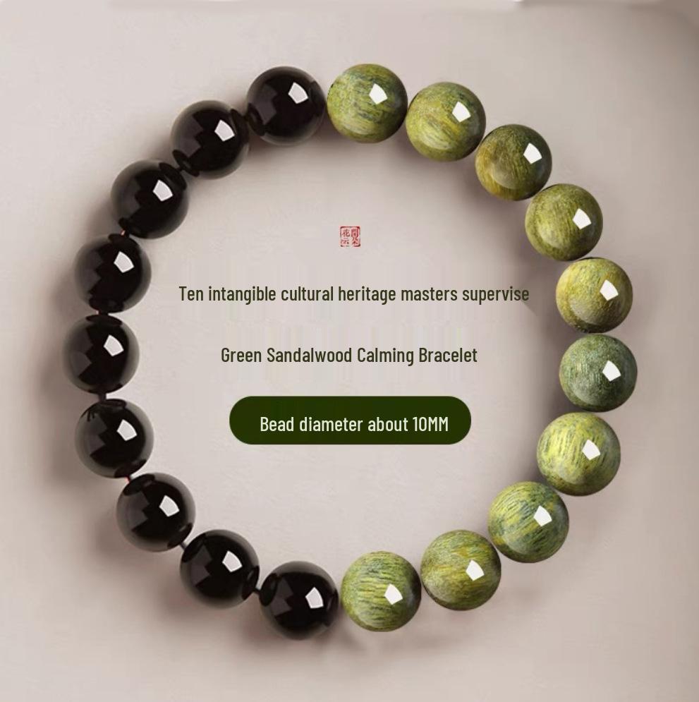 Premium Green Sandalwood & Wenge Bracelet for Men & Women - High Density, Collection Grade