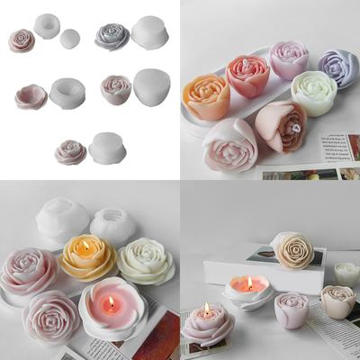 Moule en silicone pour bougies en forme de fleur de pivoine, multi-usages, petite taille, fournitures d'artisanat pour la fabrication et la décoration de bougies élégantes