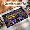 Alfombra de Terciopelo de Cristal Suave con Tema General de Música, Impresión de Nombre y Texto Personalizados, Alfombra de Suelo Antideslizante para Dormitorio Sala de Estar