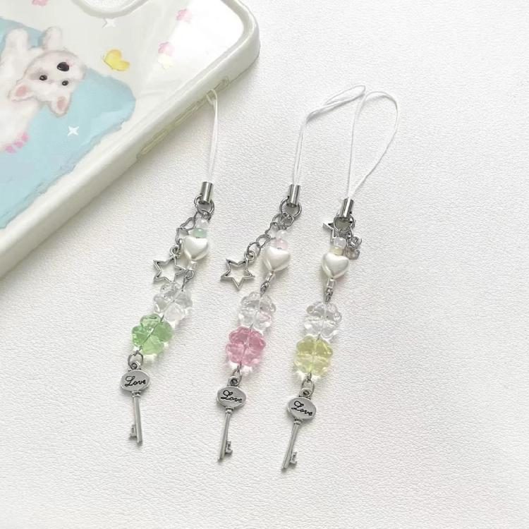 Handy-Anhänger Kleeblatt Handy-Kette Perlen-Anhänger für Jeden Anlass