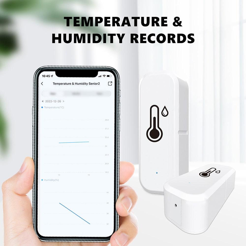 +1C +5% relativní vlhkosti Přesnost měření Termohygrometr 1 ks Upozornění přes aplikaci Vnitřní