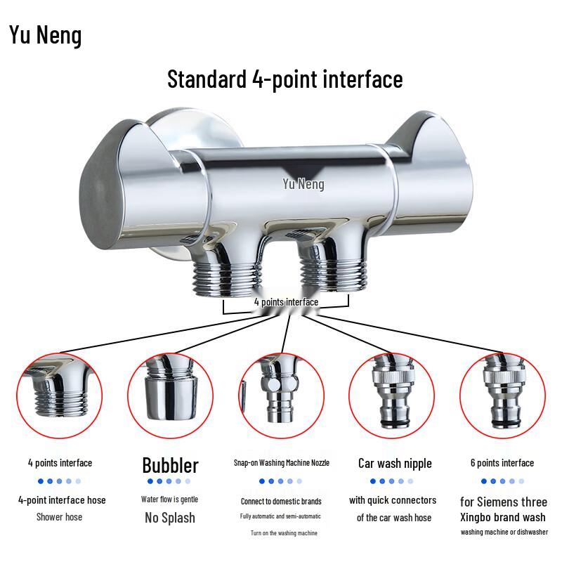 Yune Brass 3-Way Dual-Control Angle Valve
