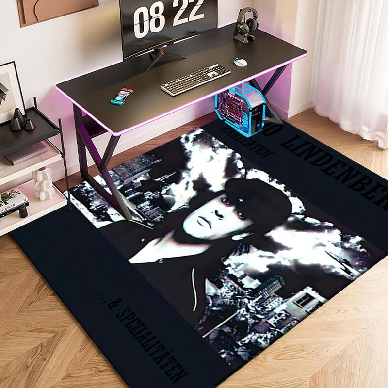 1pc Udo Lindenberg's Black and White Album Carpet Rug for Living Room Bedroom Home Sofa Decoration,Kids Play Non-slip Floor Mat