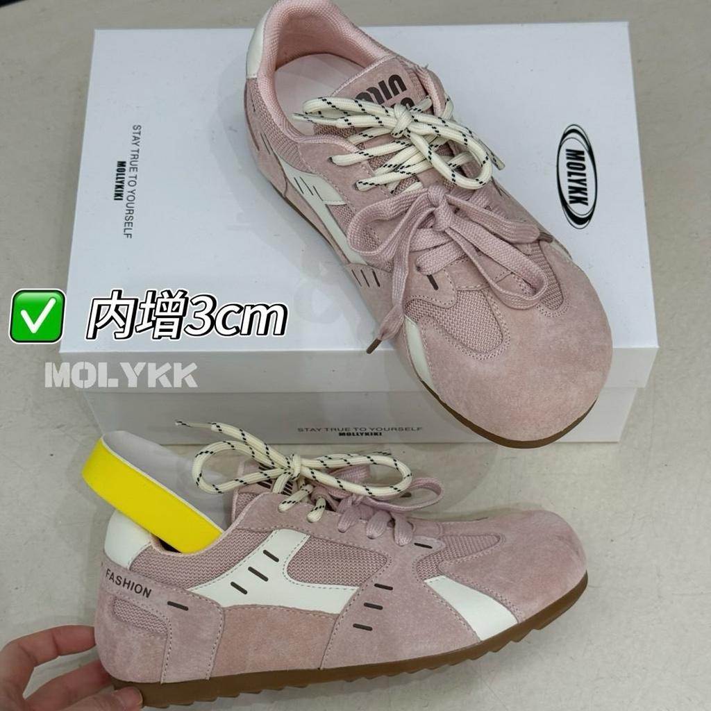 Korean Version of Spring Pair of Shoelaces German Training Shoes Women's Inner Height Increase Leather Thick Sole Versatile 2025 New Small Fresh Forre