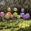 Sparkling Stripe Reflective Garden Pinwheels Colorful Film Rainbow Color Windmill Rotating Ball With Stakes Bird Repellents