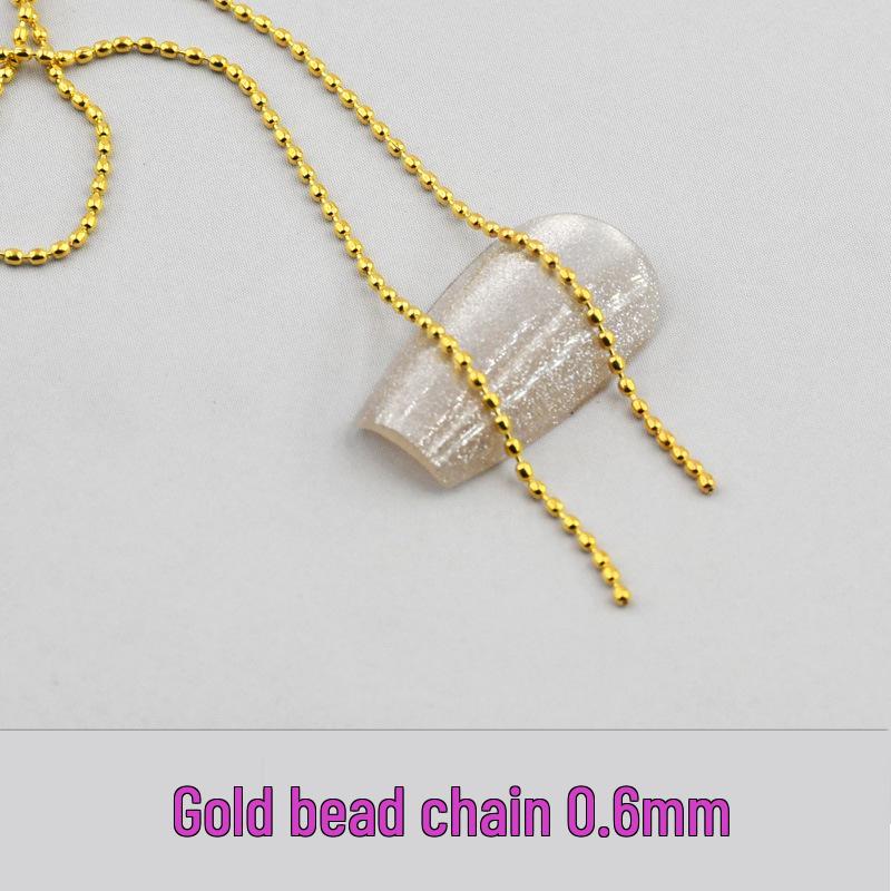 Všestranný extra malý 90cm kovový řetízek s korálky na nail art pro DIY nehtové doplňky