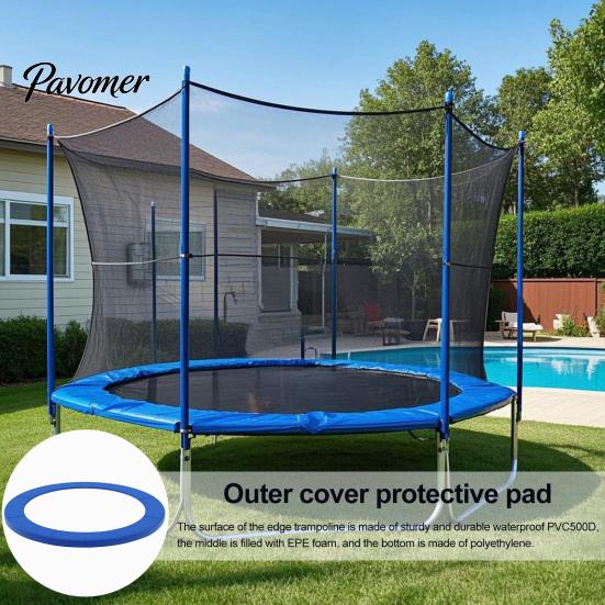 Trampoline Safety Accessory 8/10/12FT Replacement Pad UV Resistant Waterproof PVC Spring Cover Edge Protector Round Accessories Cushioning
