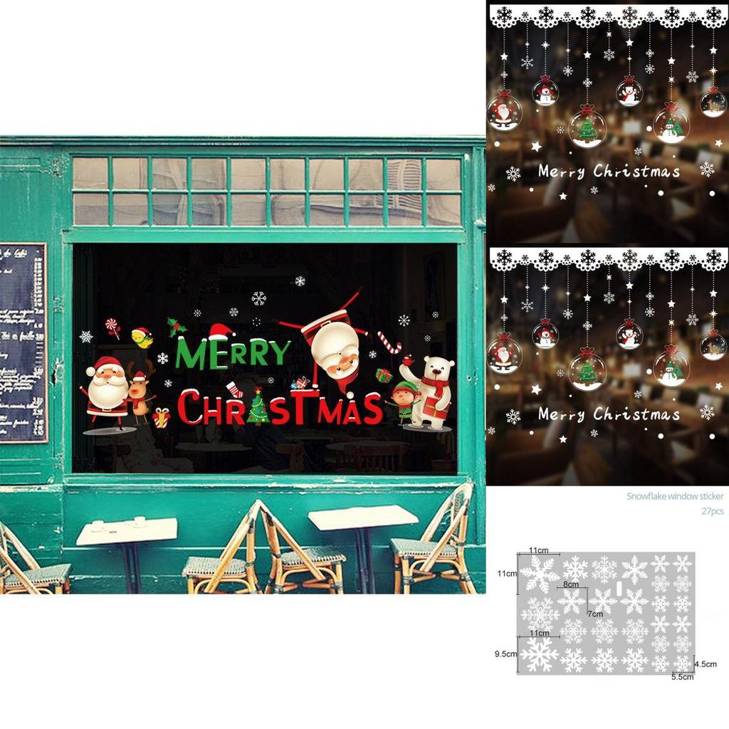 Colorful Pvc Christmas Wall Stickers With Santa Claus For Cheerful Holiday Decor