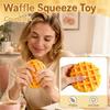 Building Blocks Crackling Waffle Squishy Toy Sound Effects Realistic Dessert Pinch  for Kids Adults