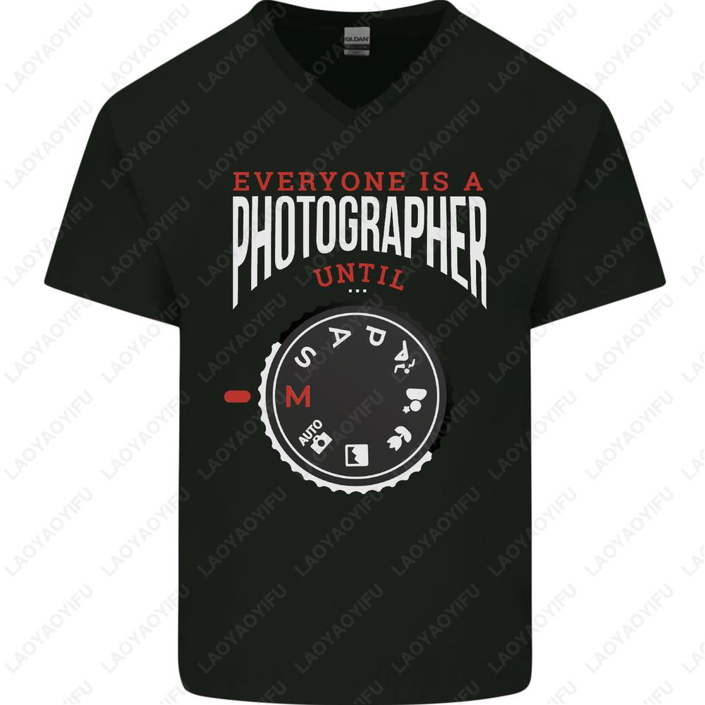Shutter Realism Photography Satire VNeck Tee Mens Technical Cotton Sarcasm Shirt Summer Unisex Adult Classic Printed Tops