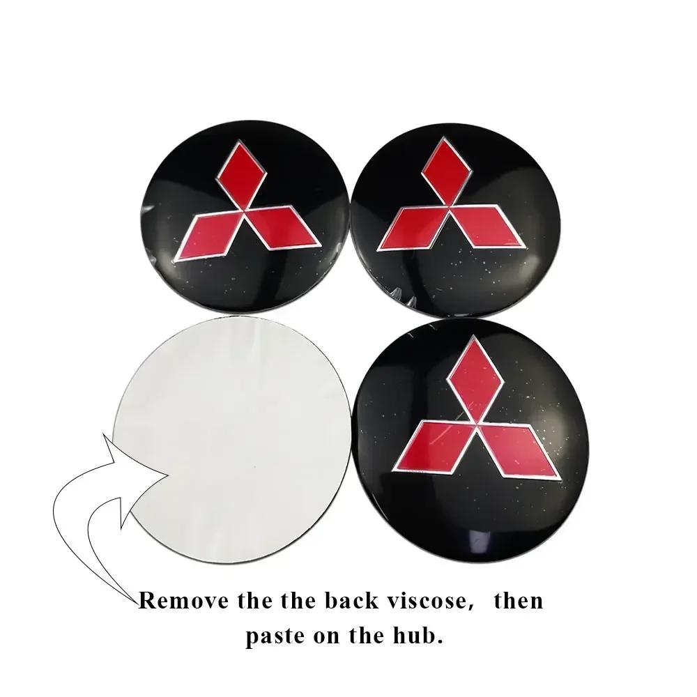 56/60/65mm Aluminium Car Wheel Center Caps Sticker for Mitsubishi ASX Lancer L200 Pajero Outlander Eclipse Galant Ralliart