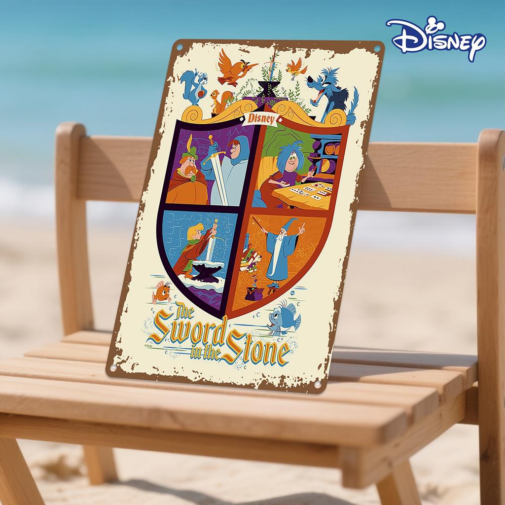 1pc The Sword In the Stone Vintage Metal Tin Sign, 20.32 X 30.48 Cm, Art Deco Wall Hanging Decorative Plaque, Motivational Home