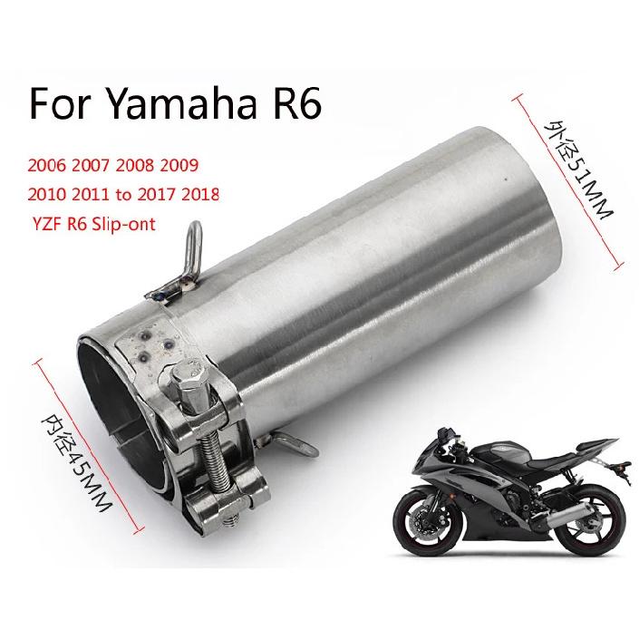 Motorrad Auspuff Mittelrohr für Yamaha R6 YZF-R6 Slip-On Original Krümmer 45mm Schalldämpfer Edelstahl 2006-2020