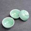 Celadon Fish Cute Teacup, Chinese Kungfu Tea Cup, Home Office, 3Pcs Set