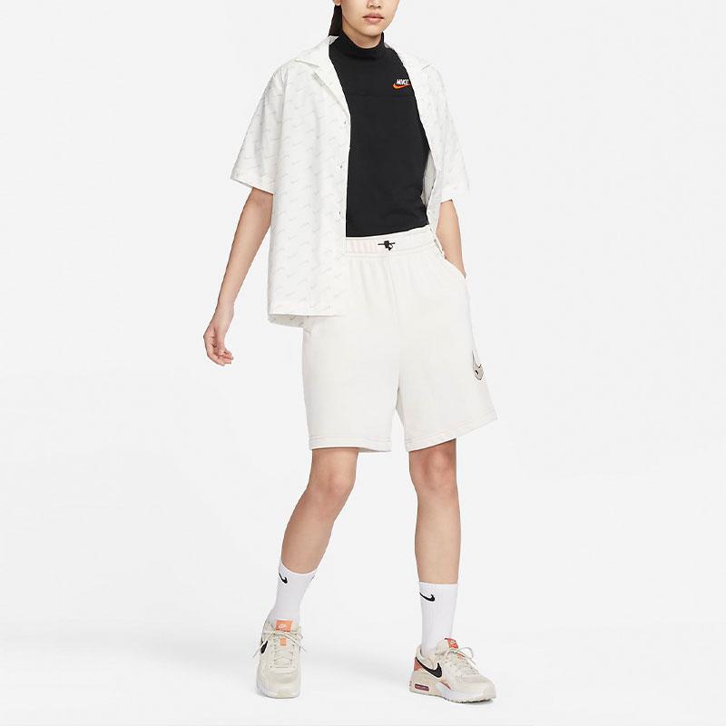 Nike Sportswear City Utility Embroidered Logo Print Short Sleeve Drop Shoulder T-Shirt Women Tops Black FB7227-010