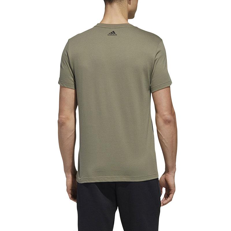 Adidas T Shirts Men's Brown Green Crew Neck Moderate Straight Fit GJ5111