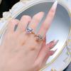 Xian Can Jewelry 2025 S925 Silver Asscher Cut White Diamond Ring - Classic European & American Style