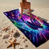 Serviette de Plage Casque Ondes Musicales, Microfibre Super Douce, Cadeau pour Elle/Lui, Anniversaire, pour Piscine, Plage, Voyage, Décoration d'Intérieur Cadeaux pour Fans