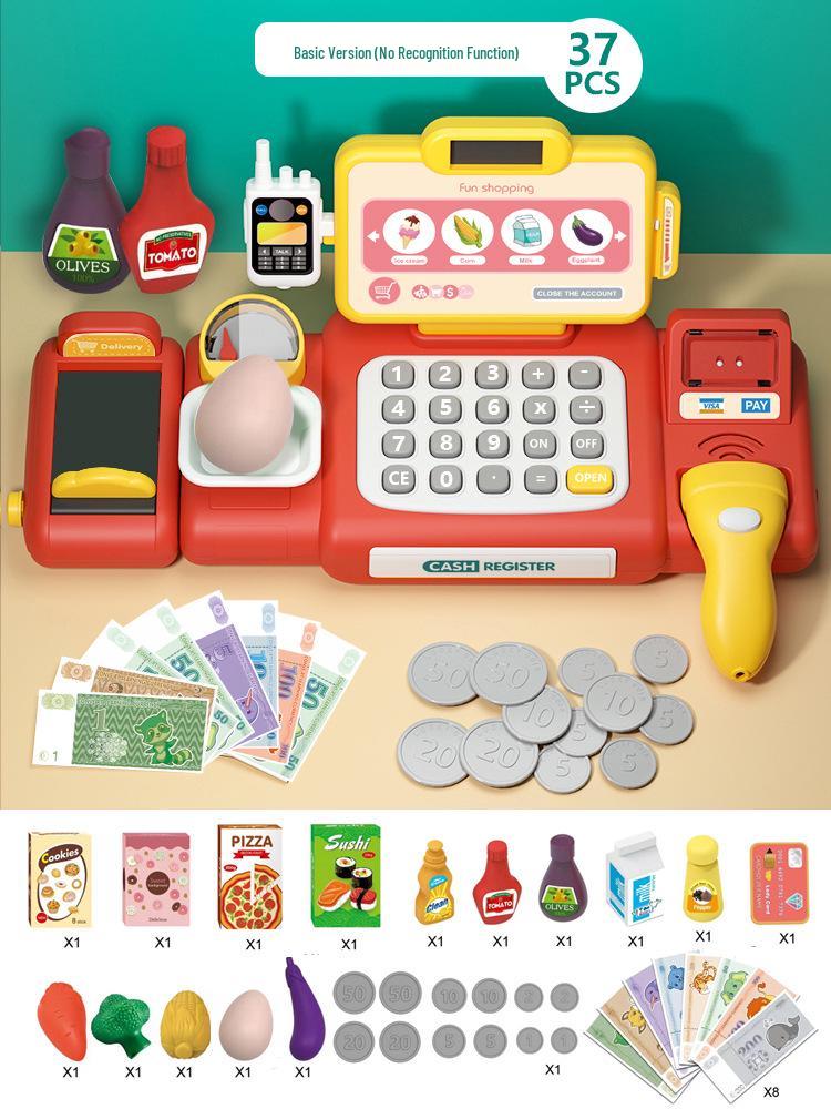 Kids Role-Play Supermarket Cash Register Toy with Barcode Scanner