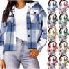 Women's Casual Loose Fit Plaid Jacket, Fashionable Outerwear for Daily Wear and Outings