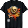 Halloween Fall Skull Art Graphic T-Shirt