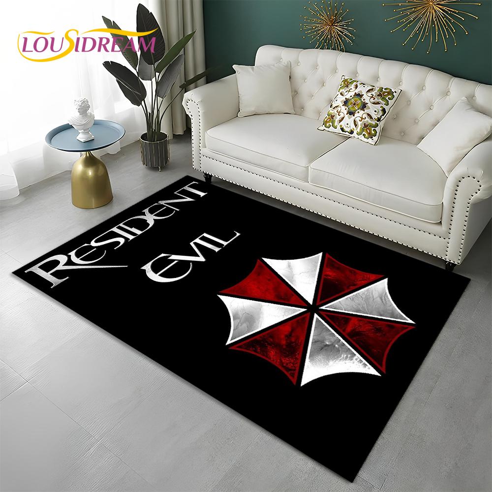 3D Games R-Resident Evil Gamer Carpet Rug for Home Living Room Bedroom Sofa Doormat Decor,kids Play Area Rug Non-slip Floor Mat